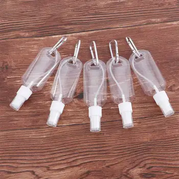 

3/5/10 Pcs Refillable Hook Bottle Portable Alcohol Spray Bottle Empty Hand Sanitizer Empty Dispenser Transparent Storage Case