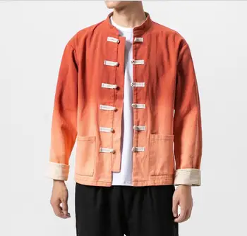 

Sinicism Store Gradient Casual Chinese Style Men Jackets Vintage Mens Jacket Fashion Single Breasted Male Coat