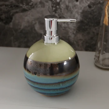 

Creativity Round Ceramic Lotion bottle Liquid Soap Dispenser Home Hotel hand sanitizer shampoo bottles Bathroom Accessories