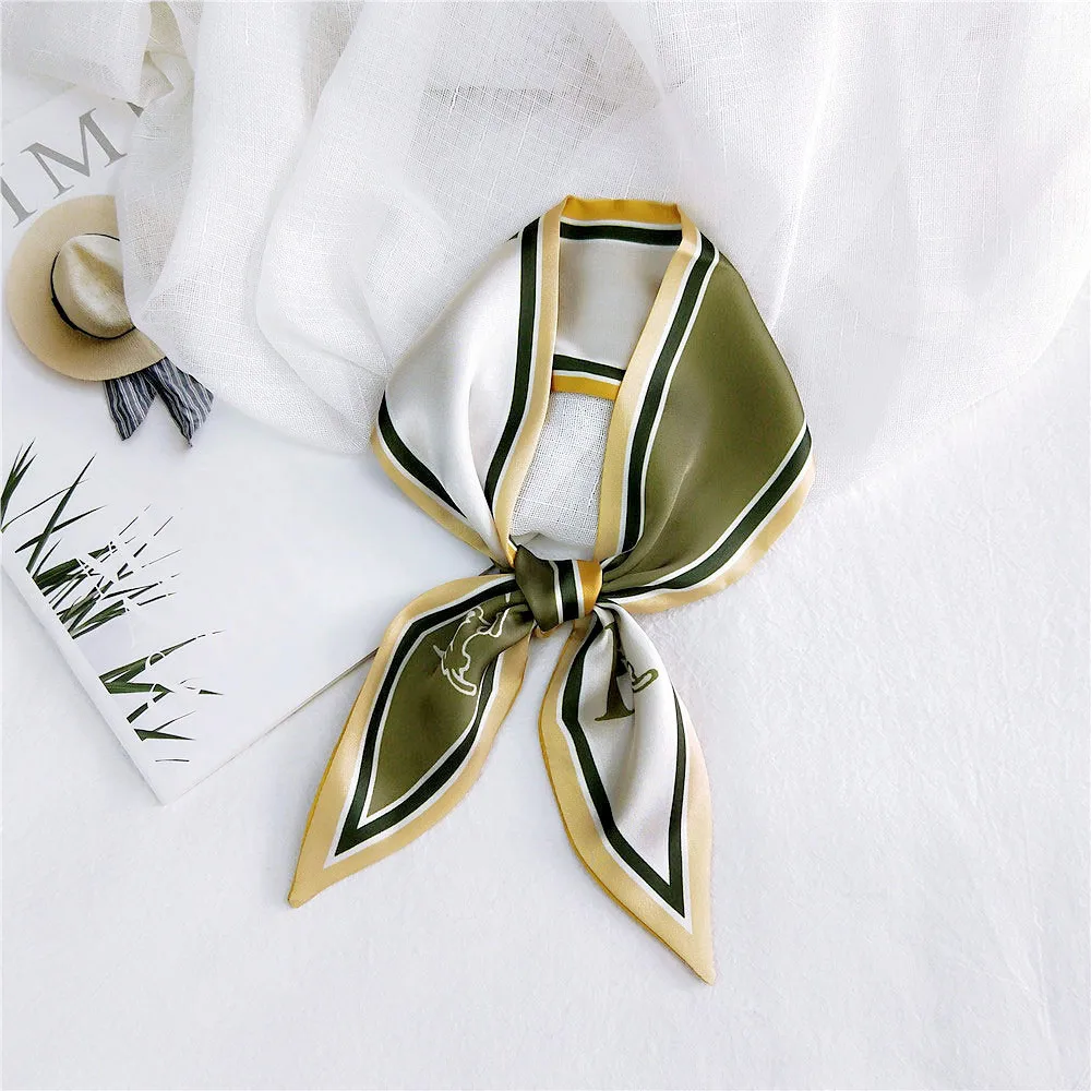 

Design Plaid Skinny Spring Scarf For Women Bag Summer Neckerchief Foulard Silk Scarf For Ladies Scarves & Wraps