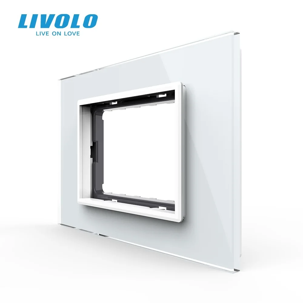 Livolo au Eua Padrão Pérola Vidro de Cristal 119 mm 78 mm Painel Vidro para Parede Triplo Interruptor ou Soquete Vl-p9e3w