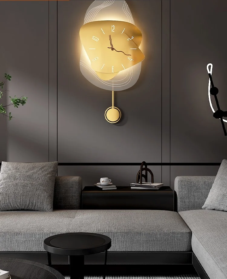 Modern Minimalist Light Luxury Wall Clock with Light 2 Modern Minimalist Light Luxury Wall Clock with Light 2