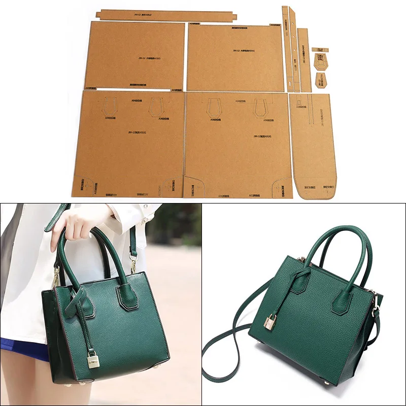 

A Set Hard Kraft Paper Stencil Template For DIY Leather Craft Ladies Shoulder Bag Messenger Bag Wallet Sewing Pattern 32*25*13cm