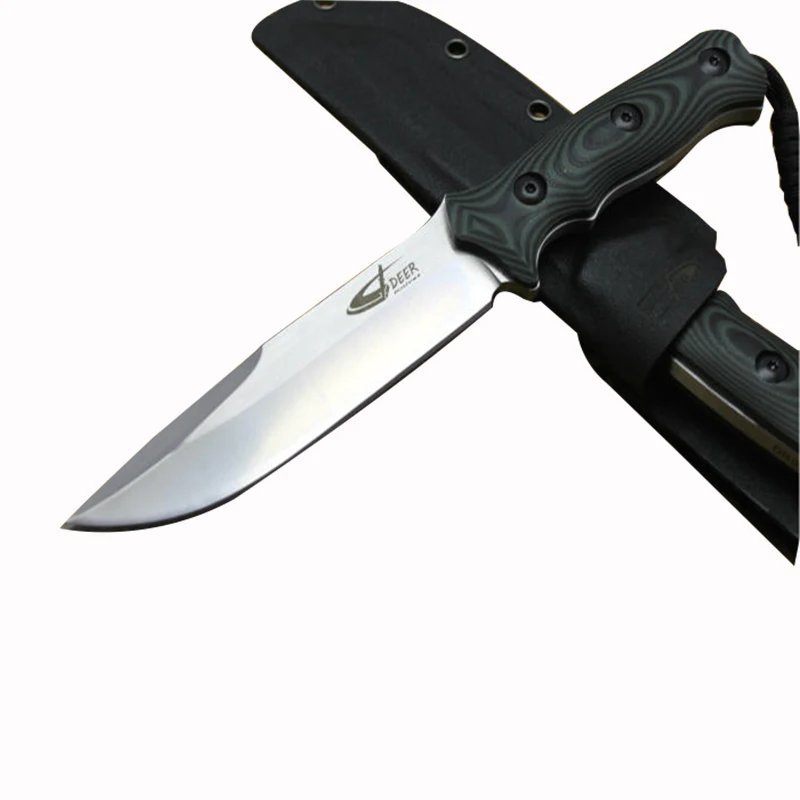 

DuoClang Deer God Square Head Fixed Blade Knife 58HRC Hardness 8Cr13Mov Steel Blade Hunting Knives with Kydex Sheath