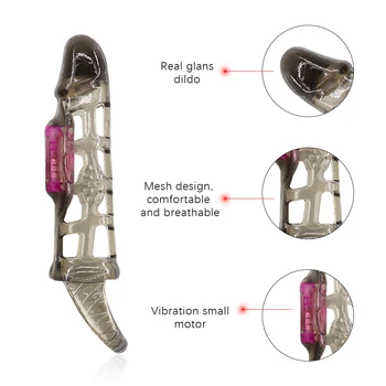 EXVOID Dick Enlargement Cock Vibrating Ring Penis Sleeve Vibrator Sex Toys for Men Erection Cock Extender Reusable Condom 4