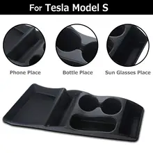 Автомобильные аксессуары коробка для хранения автомобиля консоль контейнер центр вставить коробку чашки силиконовый ящик для хранения держатель для Tesla модель S 2012