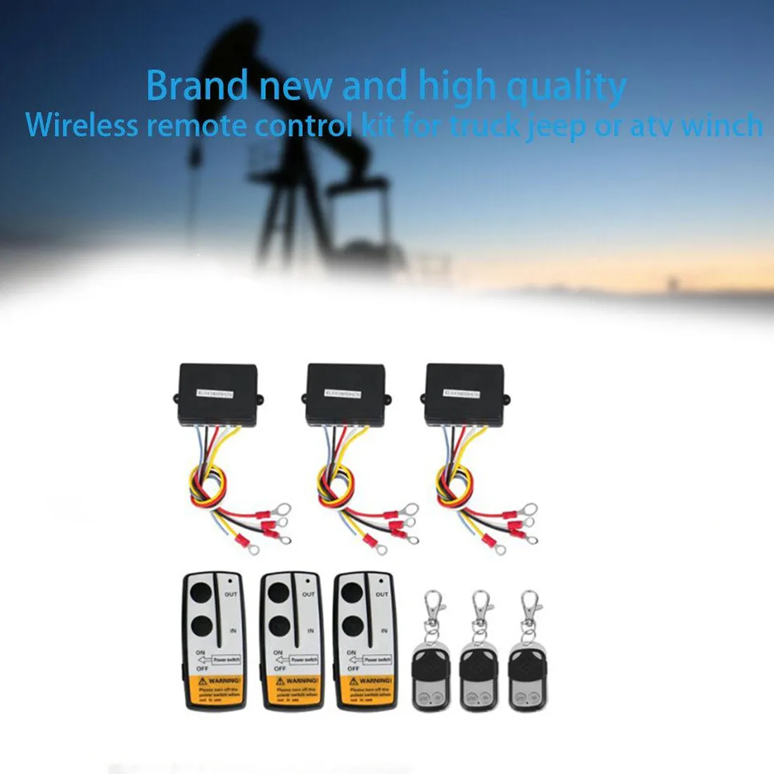 

3pcs 12V Car Wireless Winch Remote Switch Unit winch Control Switch for Truck Jeep ATV Wireless Winch Remote Control Switch