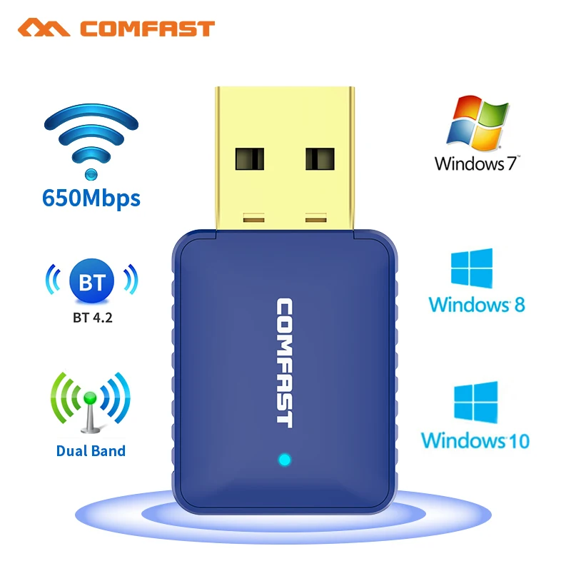CF-726B USB 650Mbps беспроводной Wifi адаптер приемник 5 8 Ghz сетевая LAN Карта ПК Bluetooth