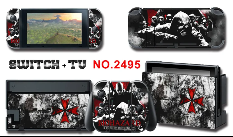 1set New Cute Anime Full Body Sticker for NS Switch Protective Cover Skin Colorful Art for Game Console Joy-Con Controller Decor