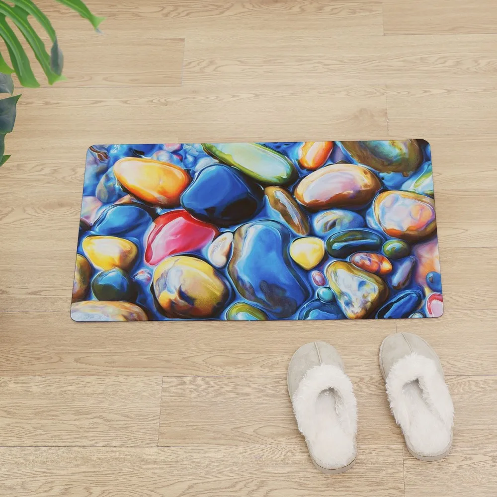 Красочные камни печать добро пожаловать входная дверь коврик для пола двери коврик открытый кухонный коврик нескользящий коврик для
