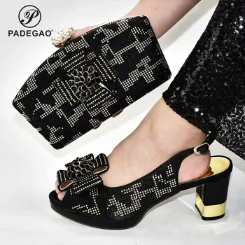 

African shoes and bag set 2020 new design Italian shoe with matching bag best selling ladies matching shoe and bag Italy shoes