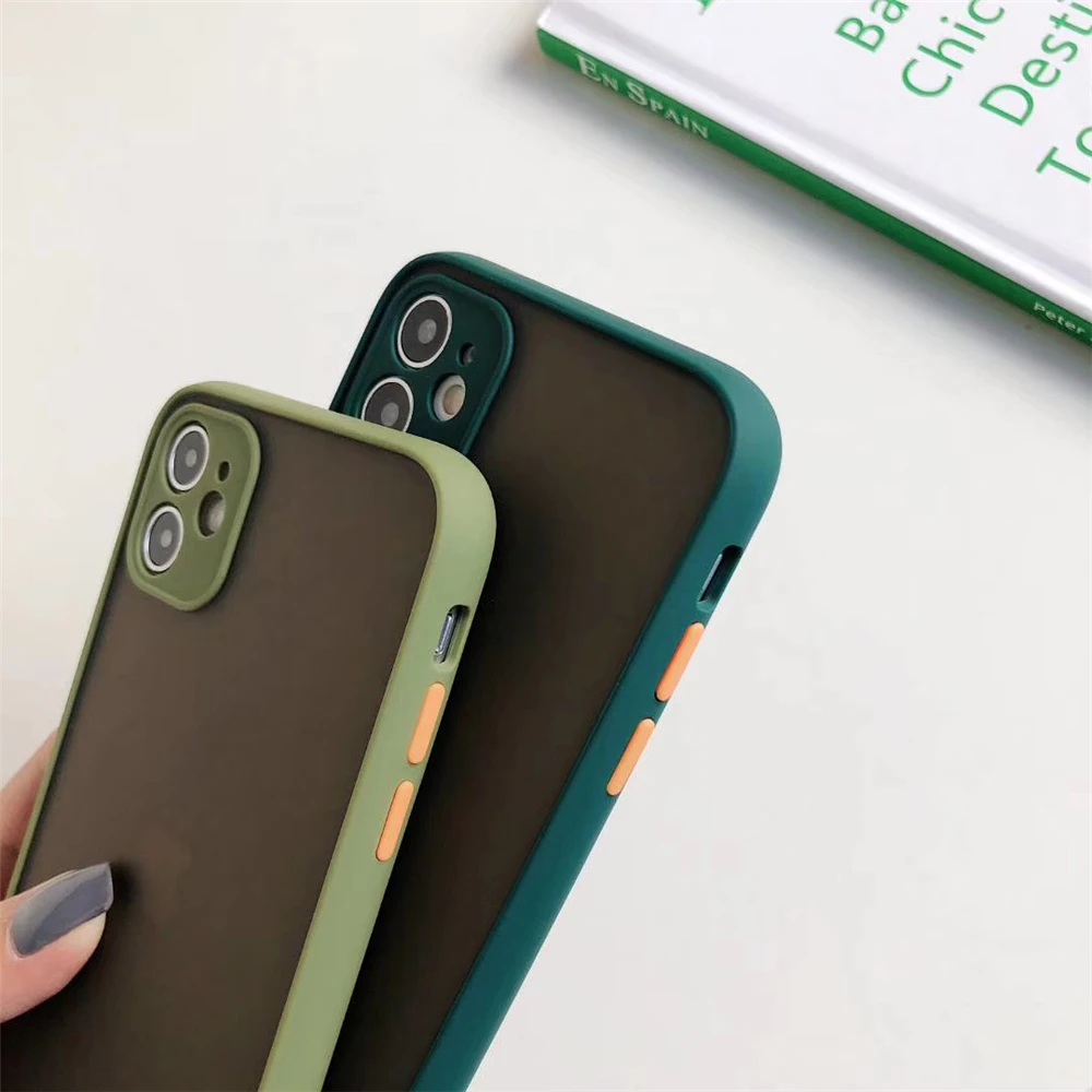 Candy Colors Case for iPhone 11 12 mini Silicone Skin Matte Back Cover for iPhone 6 6s 7 8 Plus X XR Xs 11 Pro Max SE 2020 Coque