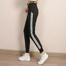 Женские штаны для фитнеса, большие размеры, свободные быстросохнущие штаны, высокие эластичные спортивные штаны на шнуровке для бега