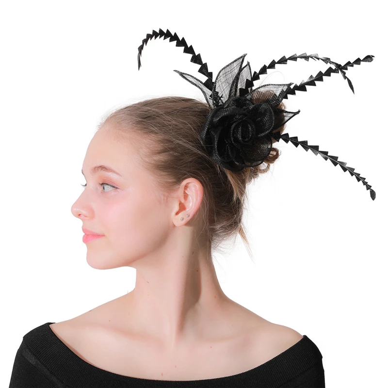 Красивые вечерние церковные millinery элегантный головной убор Sinamay шляпа свадебный головной убор заколки для волос аксессуары женские головные повязки