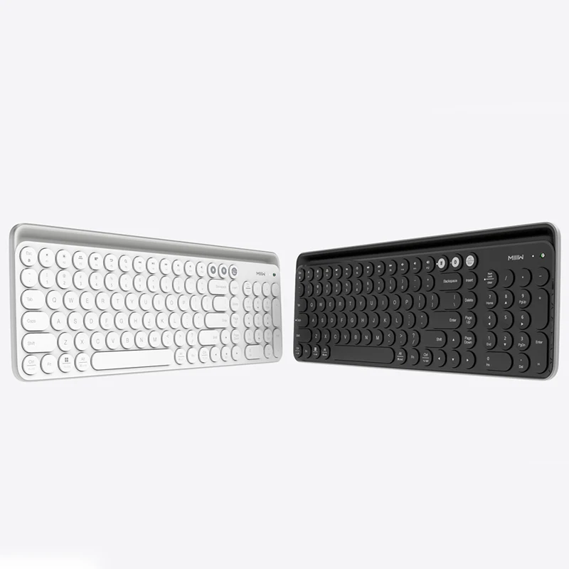 

[NEW] Slim ultra wireles bluetooth & 2.4Ghz keyboard 104 keys round, Thin metal keyboard with slot for tablet and smartphone