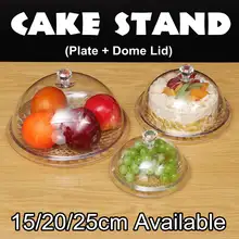3 размера акриловая прозрачная круглая подставка для торта Пищевой ПК Пылезащитная крышка стеклянная крышка для еды пластина и крышка для свадеб Декор ко дню рождения
