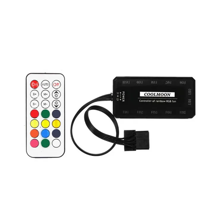 RGB PC вентилятор 12V 6 Pin 12 см охлаждающий вентилятор с контроллером для компьютера Бесшумная игровая подставка VDX99