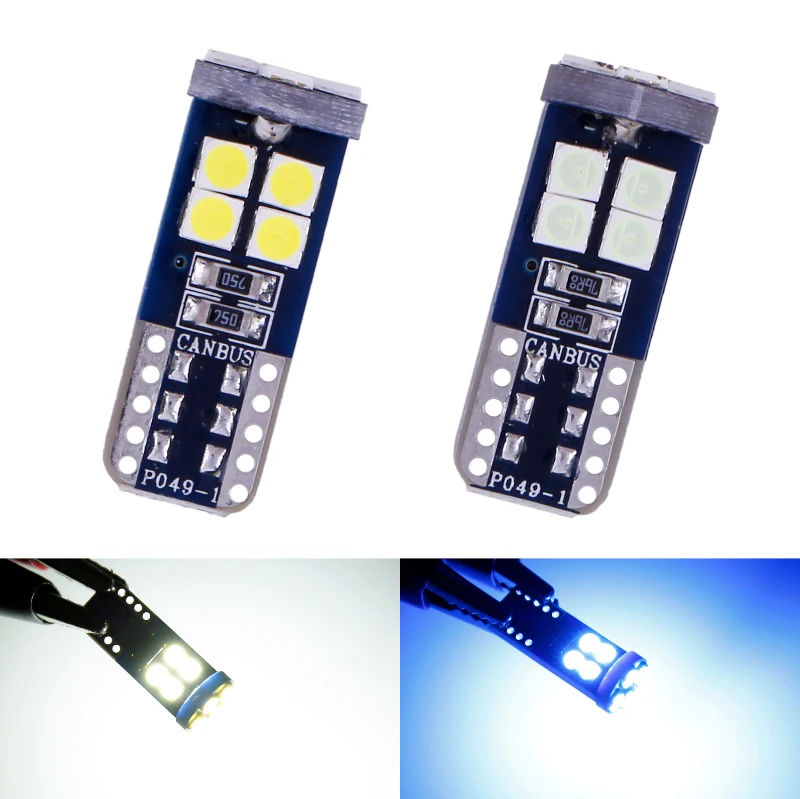 50 шт. W5W T10 12 SMD 3030 супер яркие лампы номерного знака интерьерные огни Canbus без ошибок Чтение свет оформление грузовика свет