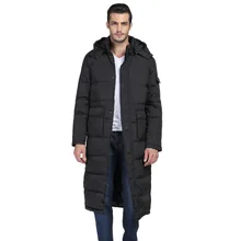 Лидирующий бренд, зимнее мужское теплое длинное пальто с капюшоном, хлопковый пуховик, Повседневная Свободная парка, негабаритная черная ветровка, мужские пальто
