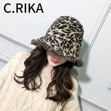 Harajuku Осень Зима Женская леопардовая Панама женская модная теплая Складная Рыбацкая шляпа Bob уличная дорожная Кепка Панама
