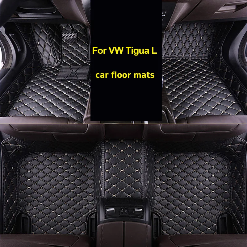 

Car Floor Mat For Volkswagen Tiguan 2019 2018 2017 car-styling Leather foot Mats car carpet protection Interior trim accessories