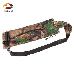 Flecha de transporte inclinada para tiro con arco al aire libre, bolsa de flecha suave de camuflaje, compartimento de flecha, bolsa de carnada, 58cm
