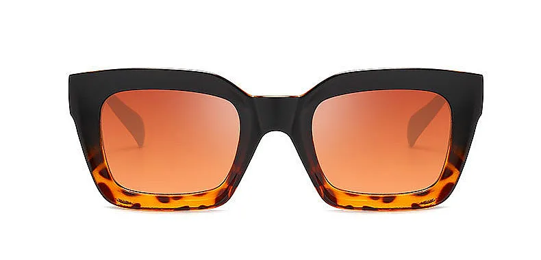 Женские солнцезащитные очки oculos feminino, роскошные брендовые Квадратные Солнцезащитные очки с заклепками в стиле ретро, женские солнцезащитные очки UV400 okulary - Цвет линз: black leopard