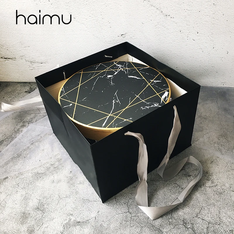 

Cardboard Square Paper Birthday Gift Cake Packaging Bag Valentine's Day Wedding Favor Party Flower Storage Wrapping Bags