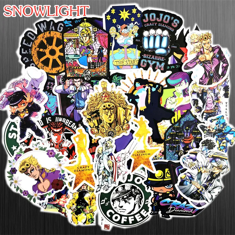10/50 pcs/pack Anime JOJOS Bizarre Adventure Stickers Cosplay Accessories  PVC Waterproof Cartoon Decal Toy Gifts Sticker