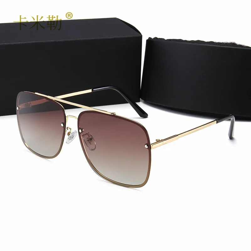 

2019 New Style Couples Polarized Sunglasses Driver Driving Glasses Metal Ultra-Light Frameless Sunglasses 16610