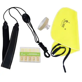 

4-in-1 Cleaning Cloth Kit Alto Saxophone Mute Aluminum Cane Mute Belt Accessories New