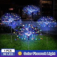 

Solar Firework Lamp Outdoor Waterproof DIY Shine String Holiday Lights 90 /120/150/200 LED For Garden Lawn Landscape Decoration