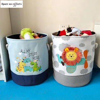 

Baby Laundry Basket Cute Dinosaur Foldable Toy Storage Bucket Picnic Dirty Clothes Basket Box Canvas Organizer Cartoon Animal