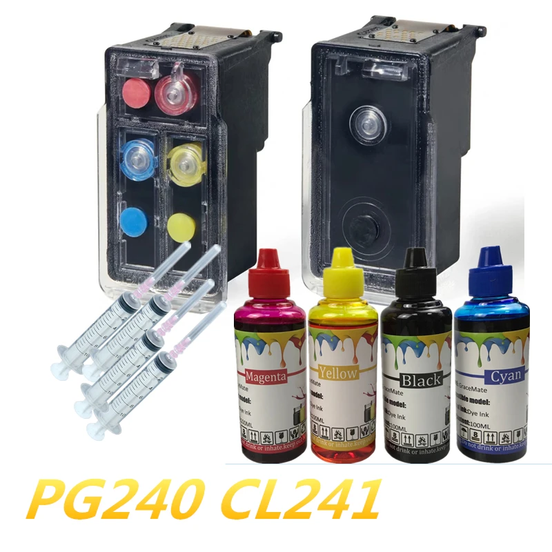 GraceMate PG240 CL241 перезаправляемый картридж с 400 мл чернила для канона Pixma MX452 MX472 MX512 MX522 MG4220 MG4120