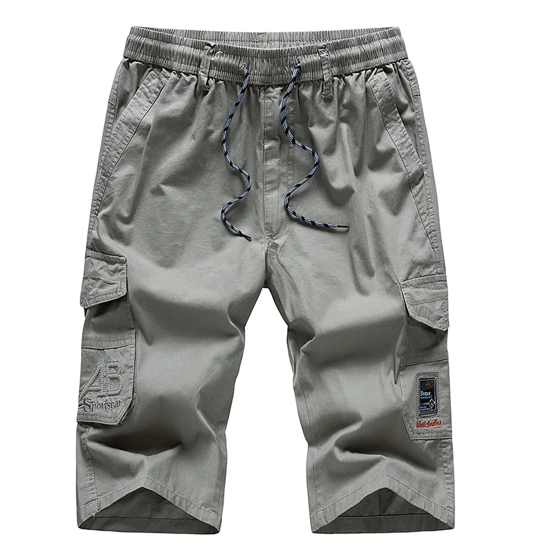 mens three quarter denim shorts