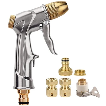 

Garden Flush Hose Nozzle Kit with Brass Nozzle, Connector, Heavy Duty Hose Nozzle Kit for High Pressure, Suitable for Lawn Irrig