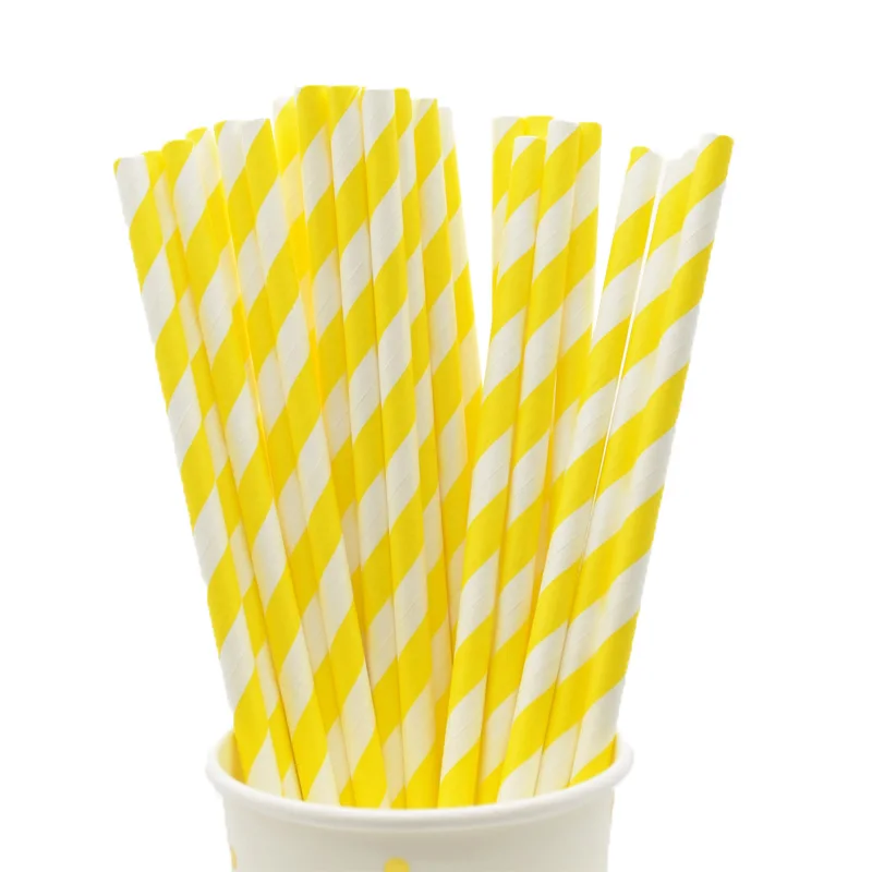 25pc Yellow Straw Однотонные бумажные тарелки и стаканы вечерние одноразовые столовые приборы для детей на день рождения DIY украшения для детского душа принадлежности для пикника - Цвет: 25pc Yellow Straw
