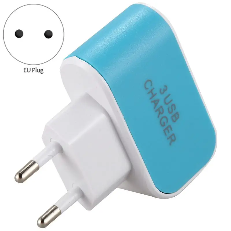 Зарядное устройство USB 3.1A адаптер переменного тока/зарядное устройство/штепсельная вилка европейского стандарта синий