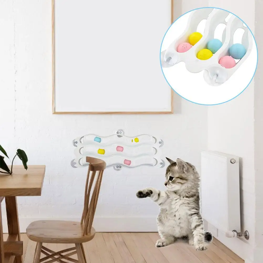HobbyLane 3 слоя трек мяч с присоской Pet Cat обучающая игрушка