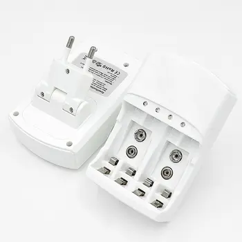

OOTDTY 4 Slots Quick Battery Charger for AA AAA 9V Ni-MH Ni-Cd Batteries Kit US/EU Plug