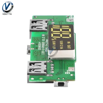 

Dual USB 5V 2.1A Micro USB Input Power Bank 18650 Battery Charging Board LED Display Overcharge Overdischarge Circuit Protection