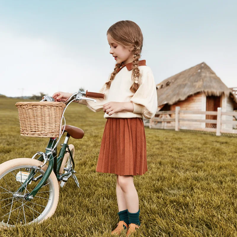

Girls Set New 2019 Autumn and Winter Children's Suits Girls Sweater and Pleated Skirt Kids Two-piece Set Toddler Suit Cute,#5437