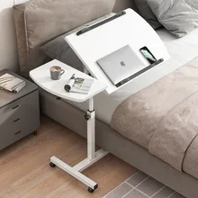 

Foldable Lazy Bedside Computer Desk Wheels Height Adjustable Computer Desk White Mordern Meubles De Bureau Home Furniture OF50CC