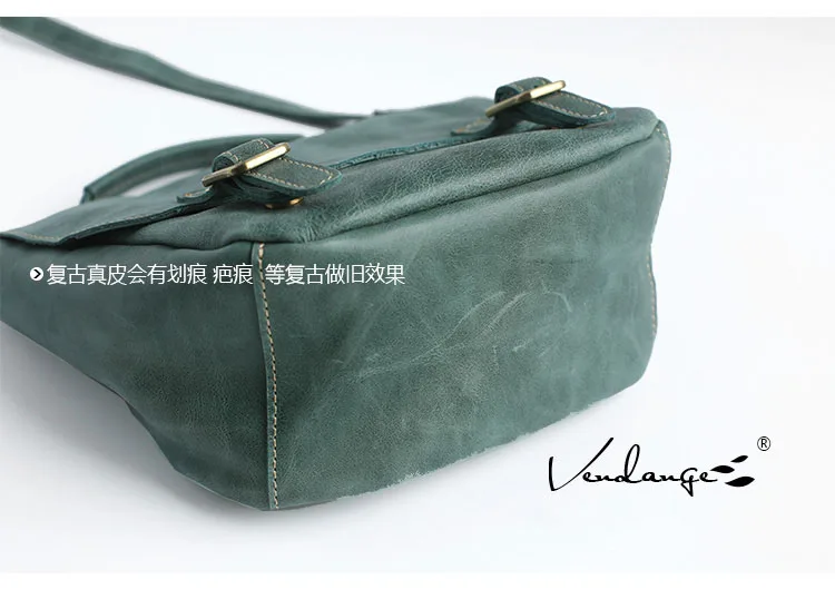 Vendange сумка через плечо в японском и корейском стиле новая модная винтажная ручная работа крутая натуральная кожа сумка/сумка-мессенджер 2030