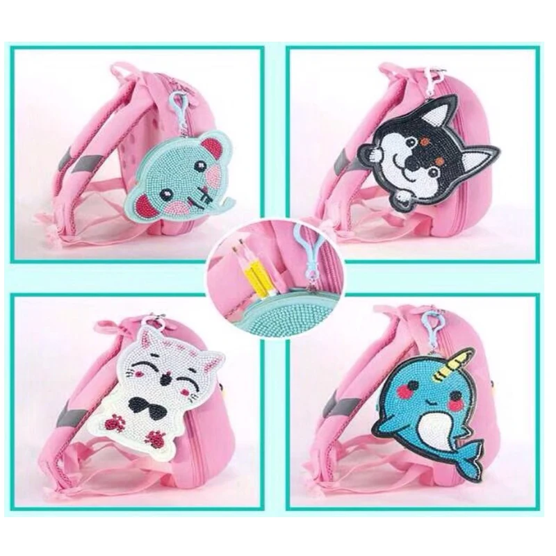 

Creative Design Cartoon Animals 5D DIY Diamond Painting Keychain Wallet Woman Girl Jewelry Keyring Backbag Decoration Gift