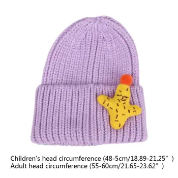 

Adult Kids Winter Chunky Cable Knit Beanie Hat 3D Cartoon Cactus Doll Skull Cap AXYD