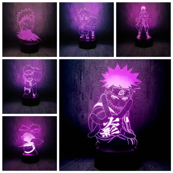 

Hot Anime Naruto night light boys desk decor kids room story lighting holiday gift
