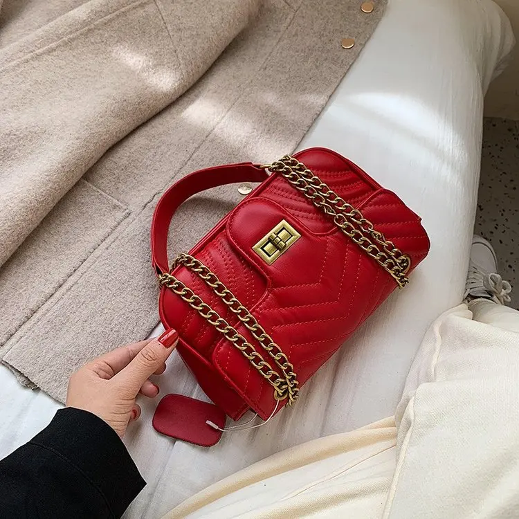 Высокое качество известный бренд мягкая кожа ромбовидная решетка Модные клетчатые рюкзаки сумка-мессенджер золотая цепочка дамская сумка через плечо