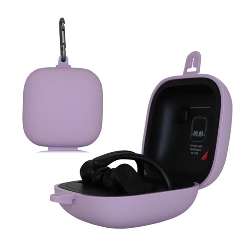 gray purple Беспроводная Bluetooth Крышка для наушников силикагель сплошной цвет оболочки для Beats Powerbeats Pro защитный чехол Аксессуары для наушников - Цвет: gray purple