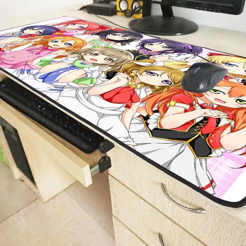 Mairuige Love Live школьный игровой коврик для мыши Черный запирающийся край настольная клавиатура Коврик для мыши коврик большой игровой геймерский коврик для мыши для CSGO